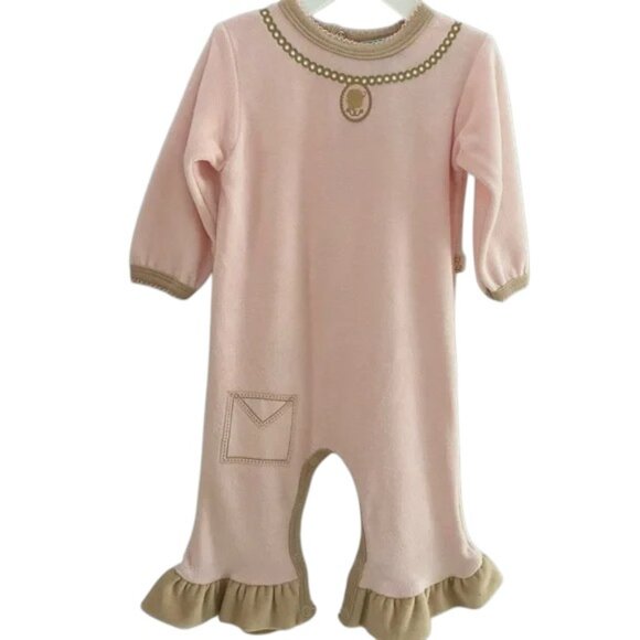 NWT Z'Layette Velour Ruffle Onesie 6 Months - Picture 1 of 7